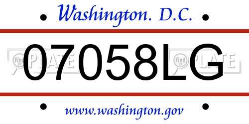 07058LG District Of Columbia License Plate