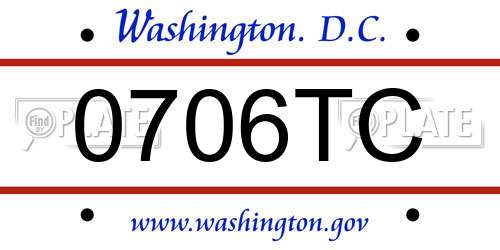 0706TC District Of Columbia License Plate