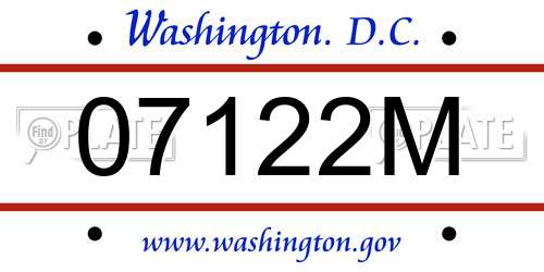 07122M District Of Columbia License Plate