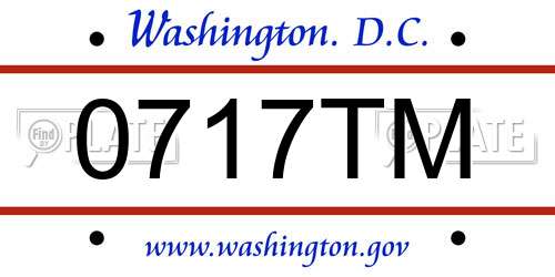 0717TM District Of Columbia License Plate