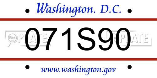 071S90 District Of Columbia License Plate