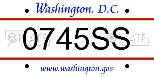 0745SS District Of Columbia License Plate