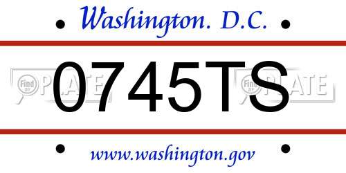 0745TS District Of Columbia License Plate