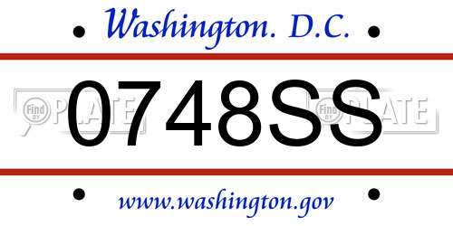 0748SS District Of Columbia License Plate