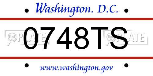 0748TS District Of Columbia License Plate