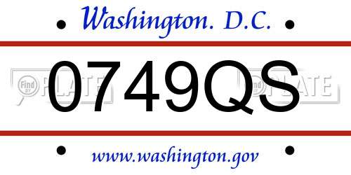 0749QS District Of Columbia License Plate