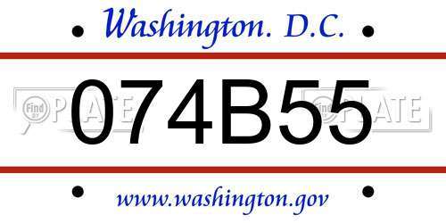074B55 District Of Columbia License Plate