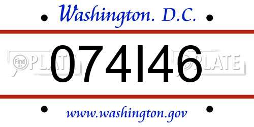 074I46 District Of Columbia License Plate