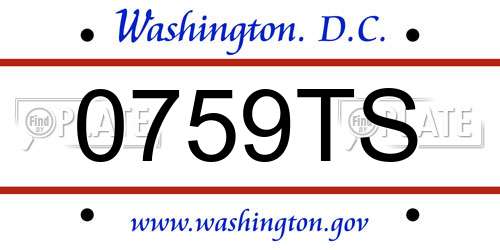 0759TS District Of Columbia License Plate