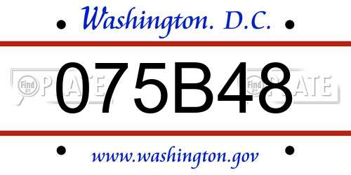 075B48 District Of Columbia License Plate