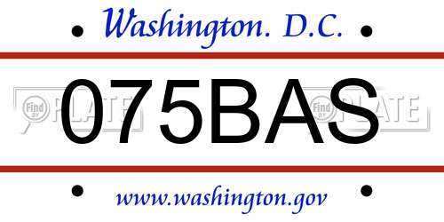 075BAS District Of Columbia License Plate