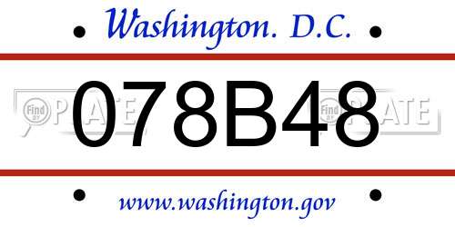 078B48 District Of Columbia License Plate