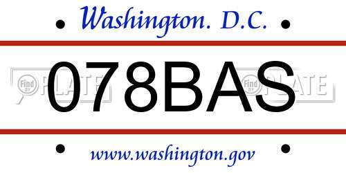 078BAS District Of Columbia License Plate