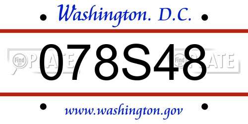 078S48 District Of Columbia License Plate