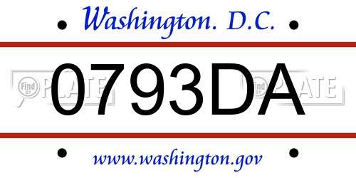 0793DA District Of Columbia License Plate