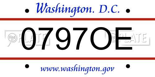 0797OE District Of Columbia License Plate
