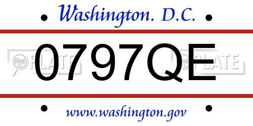 0797QE District Of Columbia License Plate