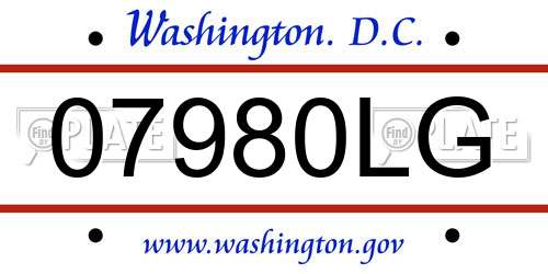 07980LG District Of Columbia License Plate