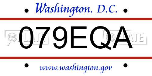 079EQA District Of Columbia License Plate