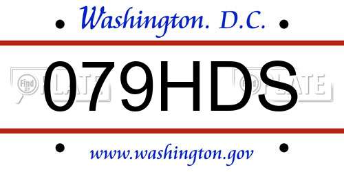 079HDS District Of Columbia License Plate
