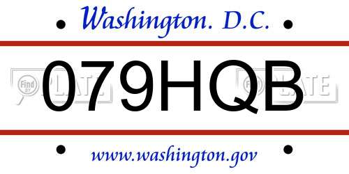 079HQB District Of Columbia License Plate