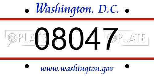 08047 District Of Columbia License Plate