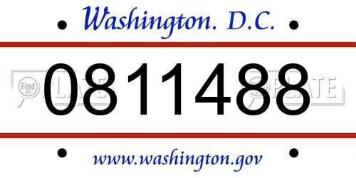 0811488 District Of Columbia License Plate