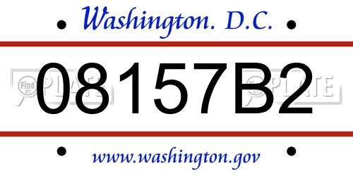 08157B2 District Of Columbia License Plate