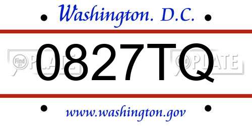 0827TQ District Of Columbia License Plate