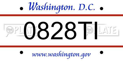 0828TI District Of Columbia License Plate