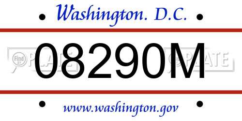 08290M District Of Columbia License Plate