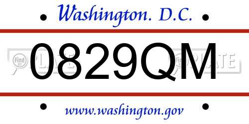 0829QM District Of Columbia License Plate