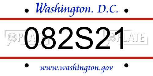 082S21 District Of Columbia License Plate