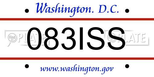 083ISS District Of Columbia License Plate