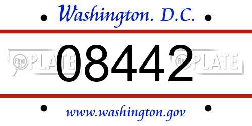 08442 District Of Columbia License Plate