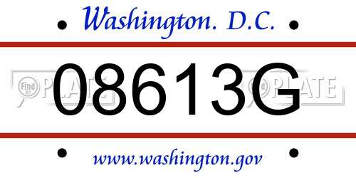 08613G District Of Columbia License Plate