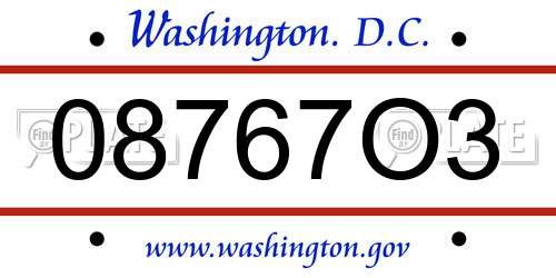 08767O3 District Of Columbia License Plate