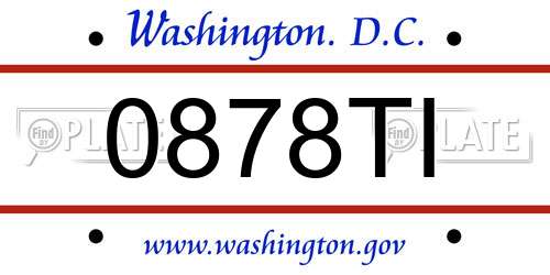 0878TI District Of Columbia License Plate