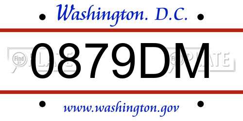 0879DM District Of Columbia License Plate