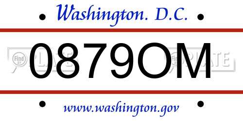 0879OM District Of Columbia License Plate
