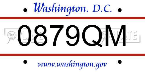 0879QM District Of Columbia License Plate