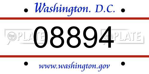 08894 District Of Columbia License Plate