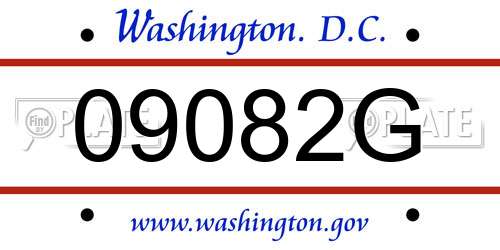09082G District Of Columbia License Plate
