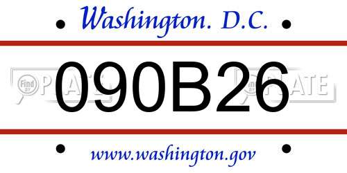 090B26 District Of Columbia License Plate