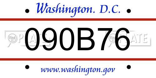 090B76 District Of Columbia License Plate