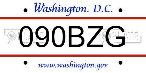 090BZG District Of Columbia License Plate
