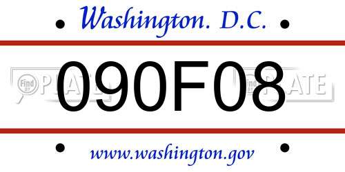 090F08 District Of Columbia License Plate