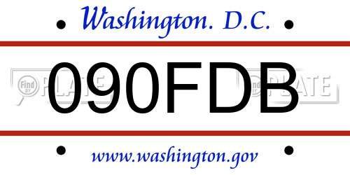 090FDB District Of Columbia License Plate
