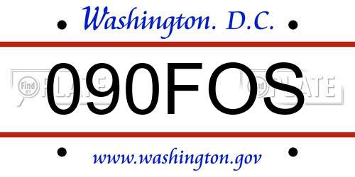 090FOS District Of Columbia License Plate