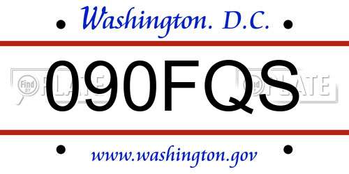 090FQS District Of Columbia License Plate
